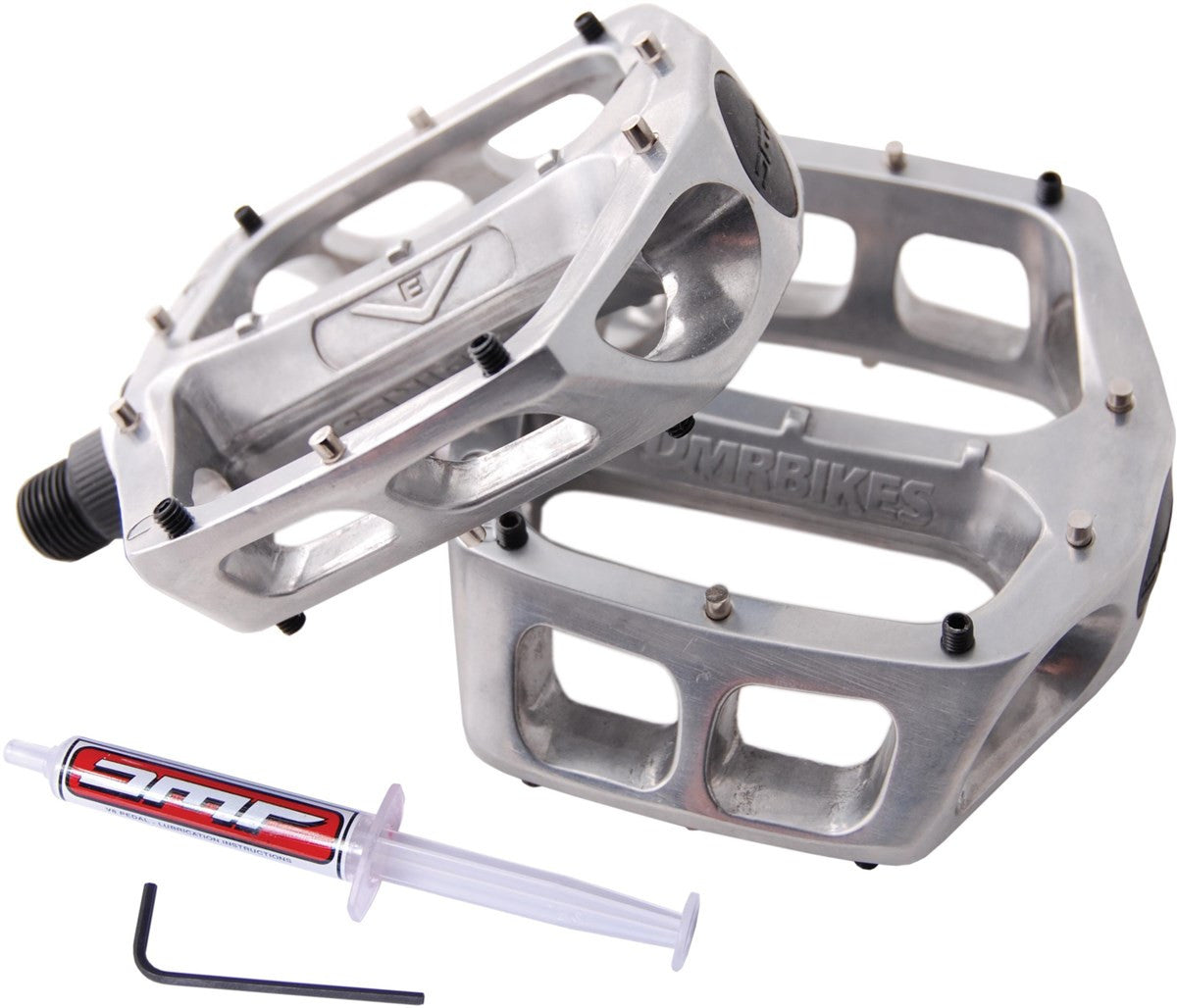 DMR V8 Classic MTB Free Ride Pedals In Polished Silver For MTB BMX Dow DMR V8 Classic MTB Free Ride Pedals In Polished Silver For MTB BMX Dow