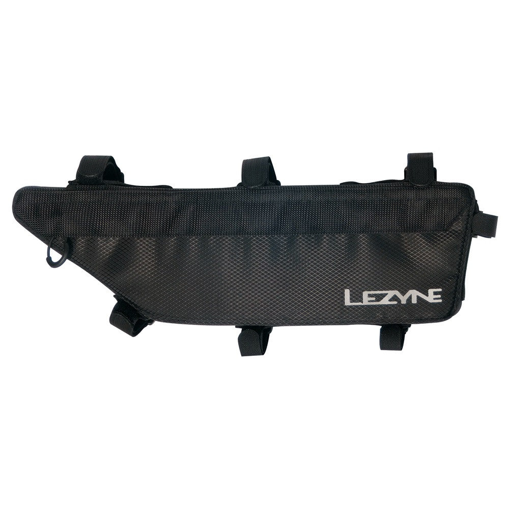 Lezyne frame bag mounted on a bike top tube