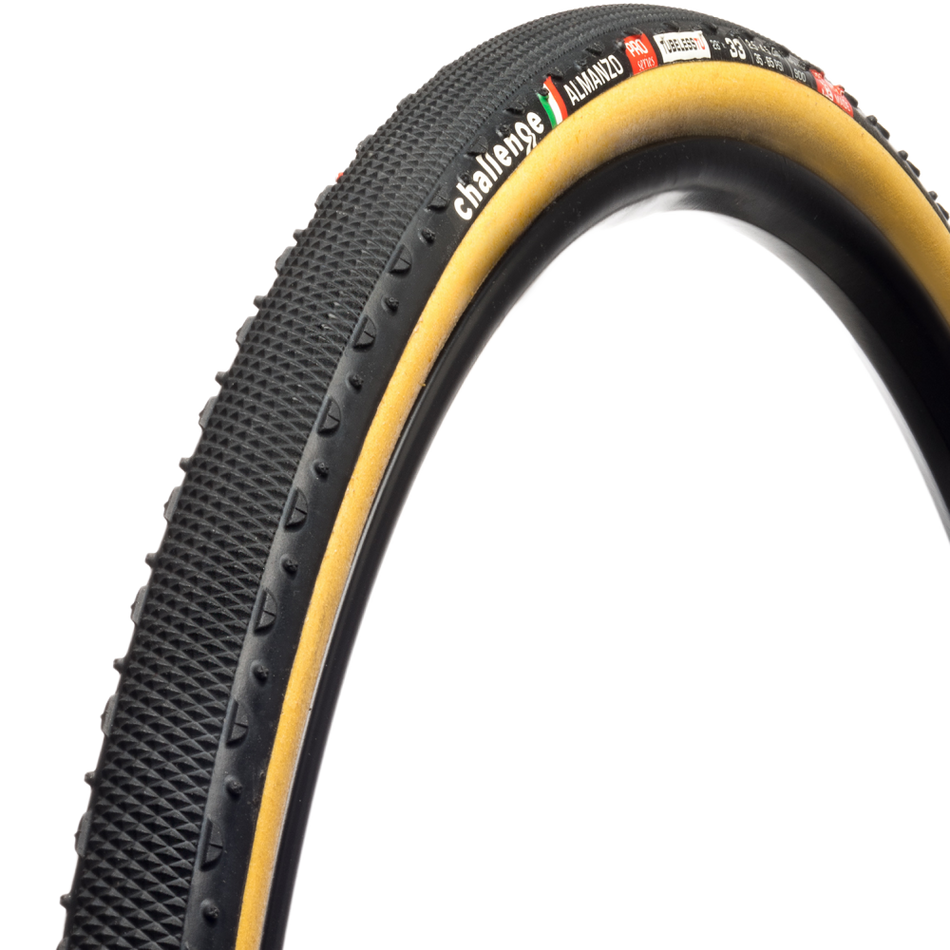 Challenge Almanzo Pro Tubeless Cyclocross/Gravel Tubular Tyre In Tan 700 x 33
