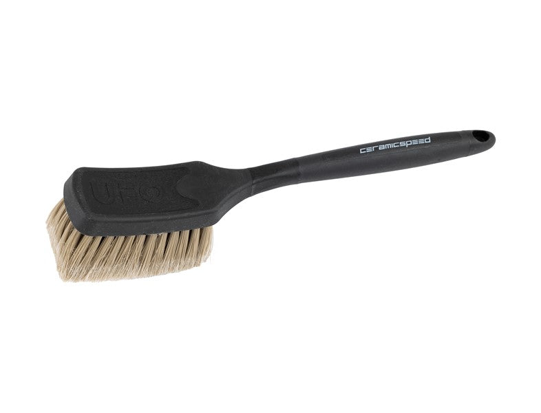 CeramicSpeed bike wash brush with rubber bumper for safe and effective bike cleaning on all surfaces.