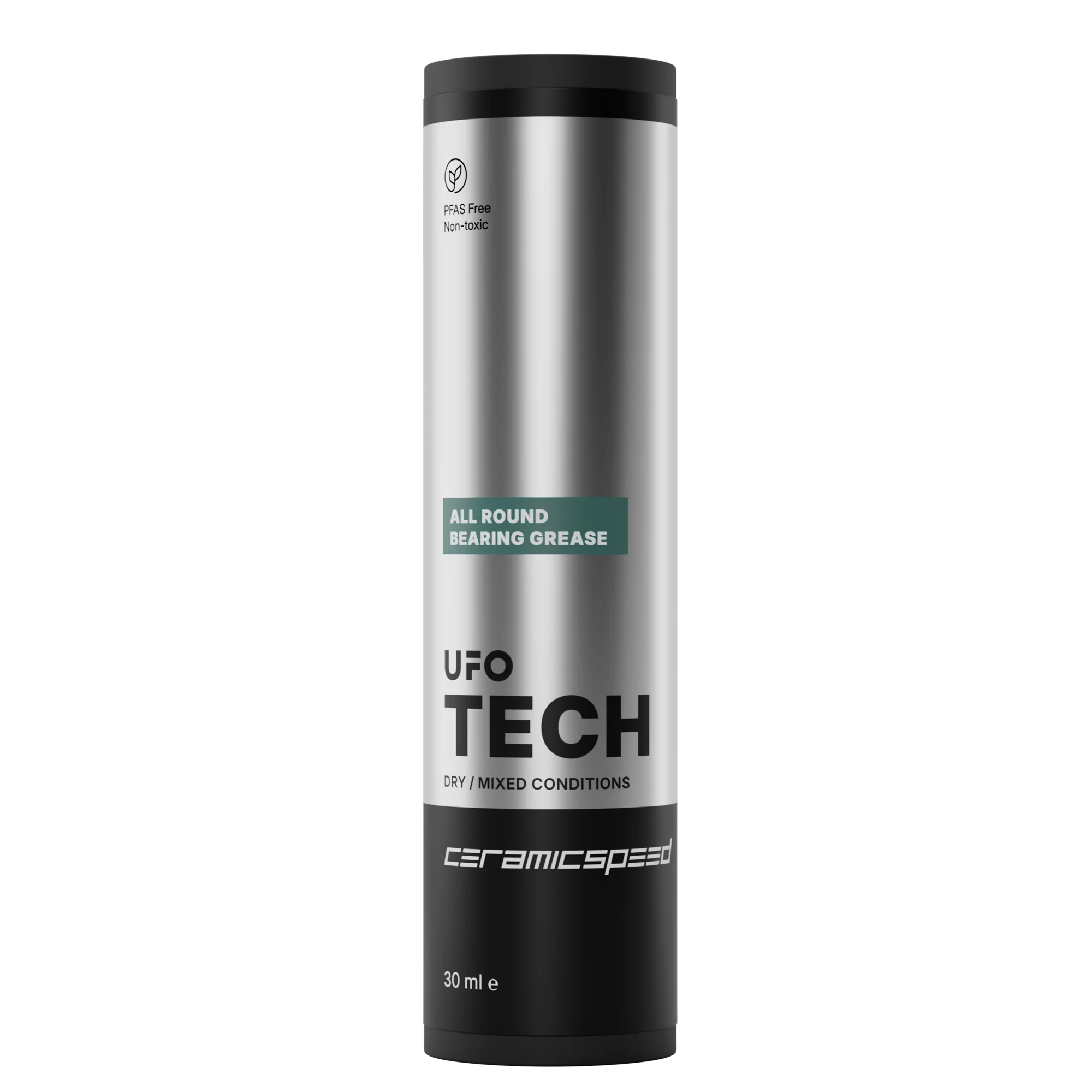 CeramicSpeed UFO Tech bearing grease 30ml container for optimal bearing performance in various conditions.