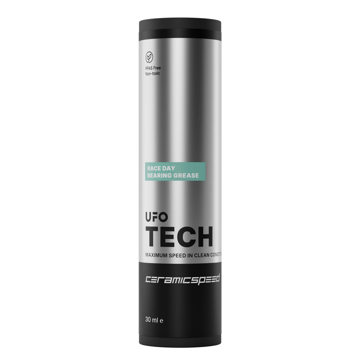 CeramicSpeed UFO Race Day grease packaging 30ml with PFAS-free and non-toxic label.