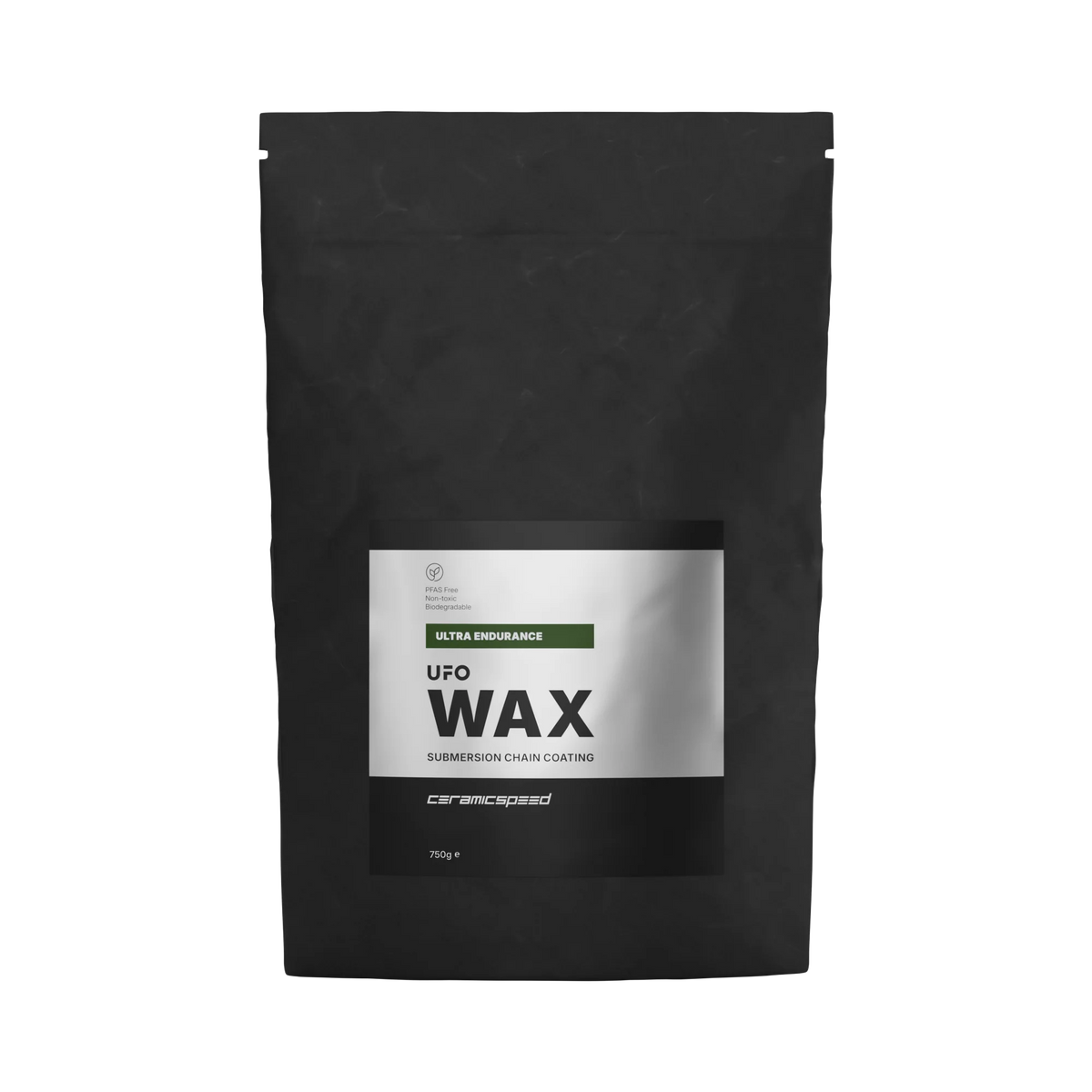 CeramicSpeed UFO Chain Wax Ultra Endurance Bag packaging for ultra endurance chain wax lubricant.