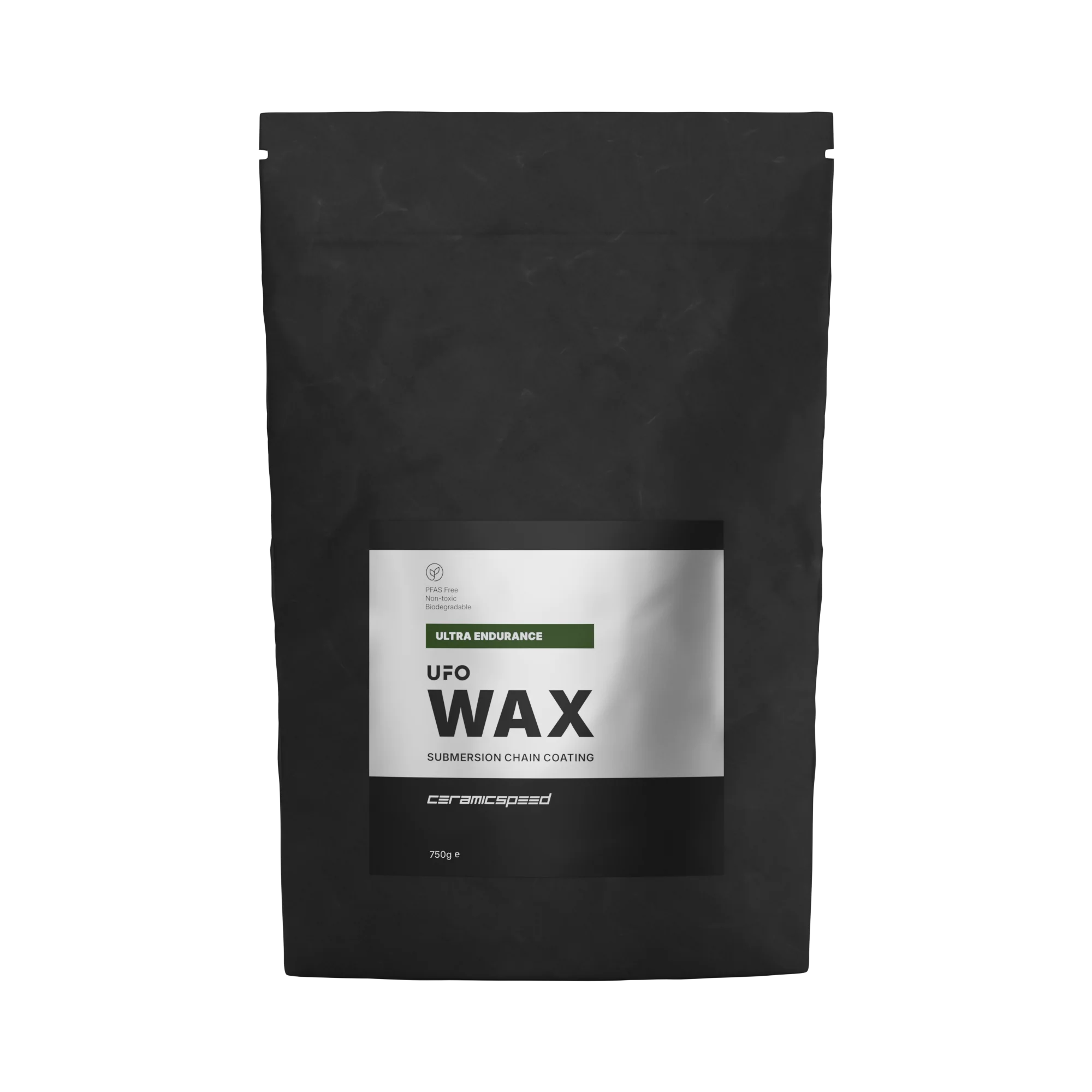 CeramicSpeed UFO Chain Wax Ultra Endurance Bag packaging for ultra endurance chain wax lubricant.