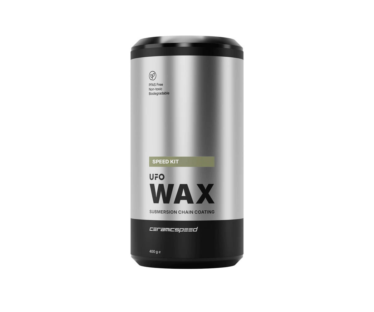 CeramicSpeed UFO Speed Wax kit in a 400g container for efficient chain lubrication and performance.