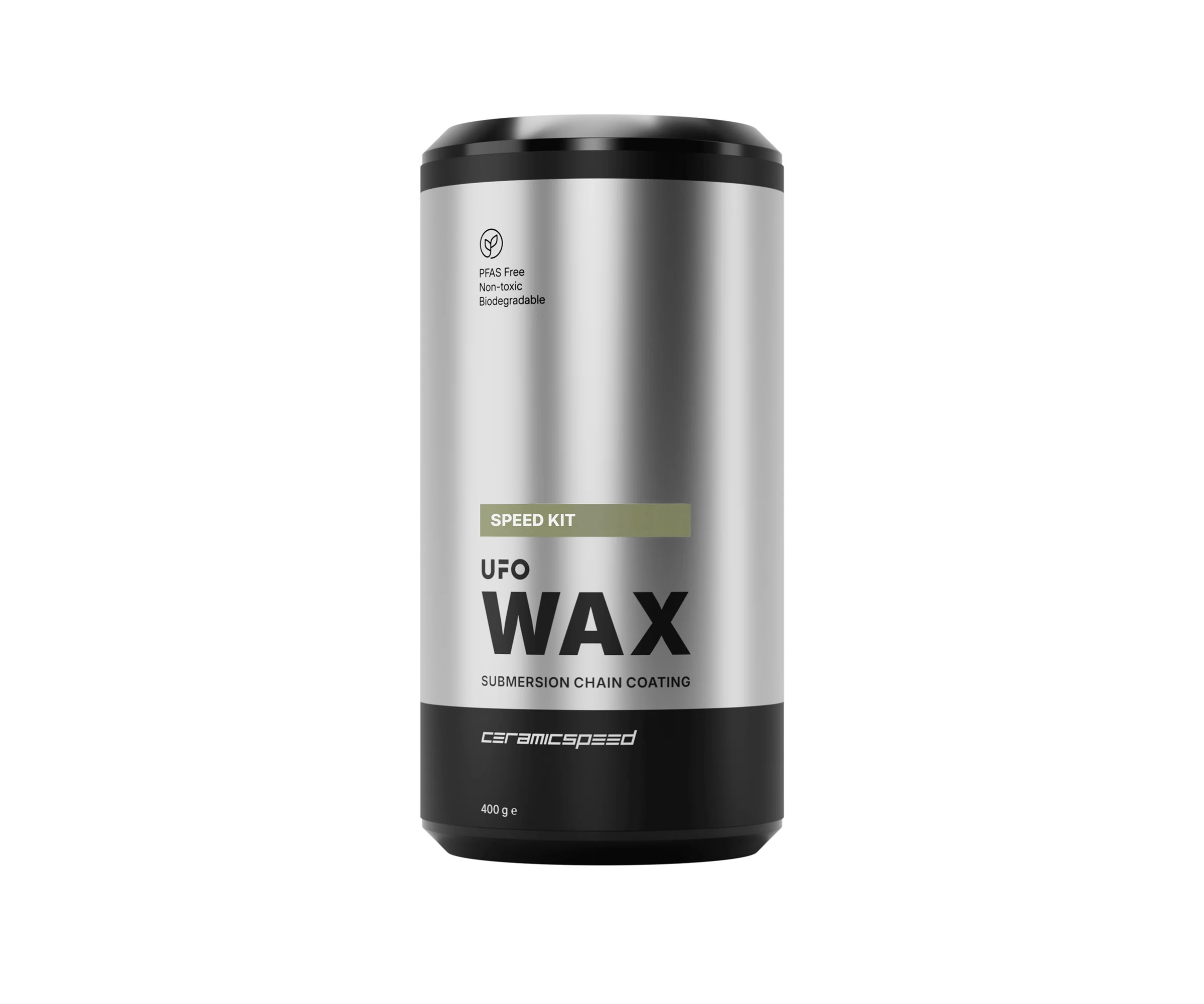 CeramicSpeed UFO Speed Wax kit in a 400g container for efficient chain lubrication and performance.