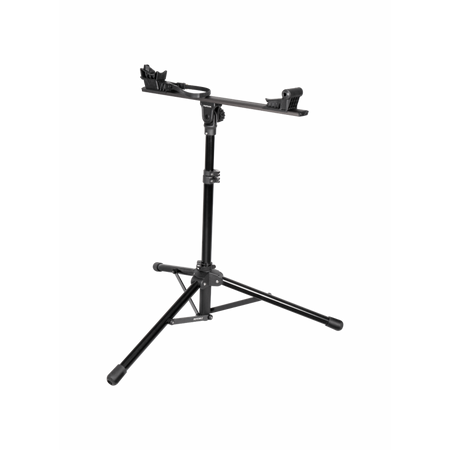 Topeak Prepstand X lightweight bike work stand featuring compact, foldable design and adjustable clamp for bike maintenance.