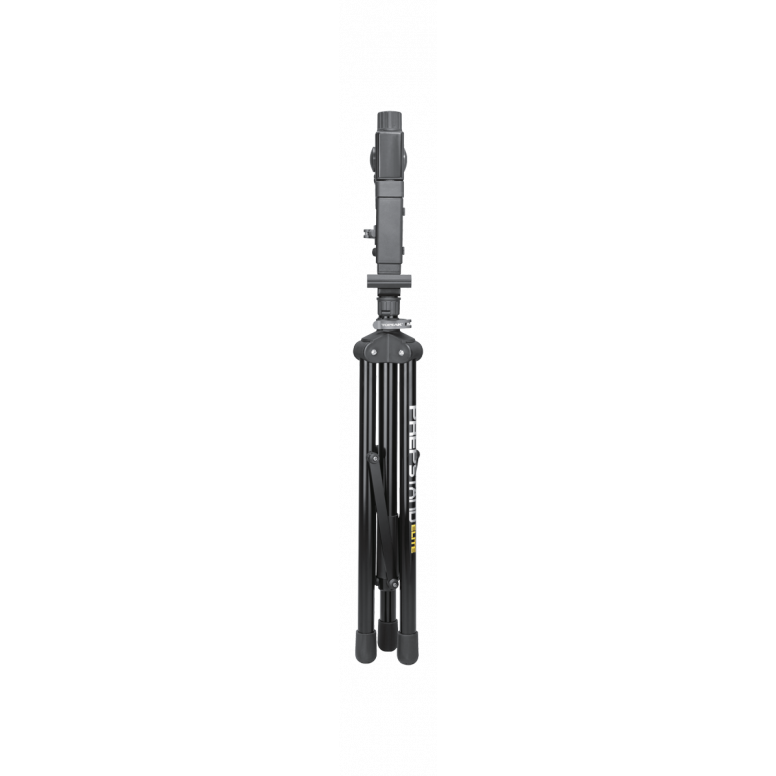 Topeak Elite bike repair stand in a folded position, showcasing the compact design and portability for bike maintenance.