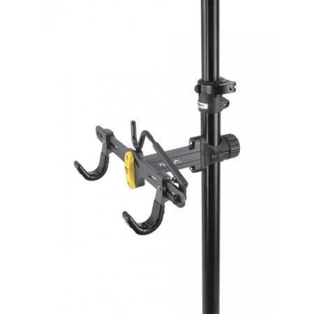 Topeak Two Up Double Bike Stand mounting bracket for double bike storage stand, featuring adjustable hooks and sturdy base.