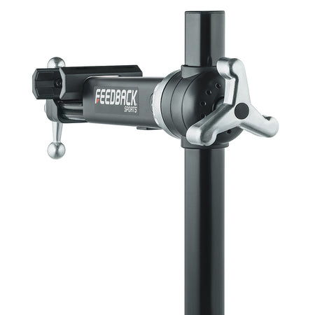 Feedback Sports bike repair stand for DIY mechanics with adjustable clamp and durable design.