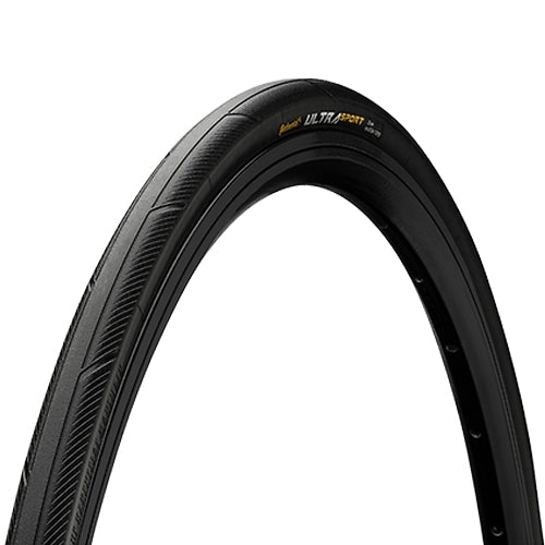 Continental Ultra Sport III tyre and inner tube showcasing the sleek design and high-performance features.