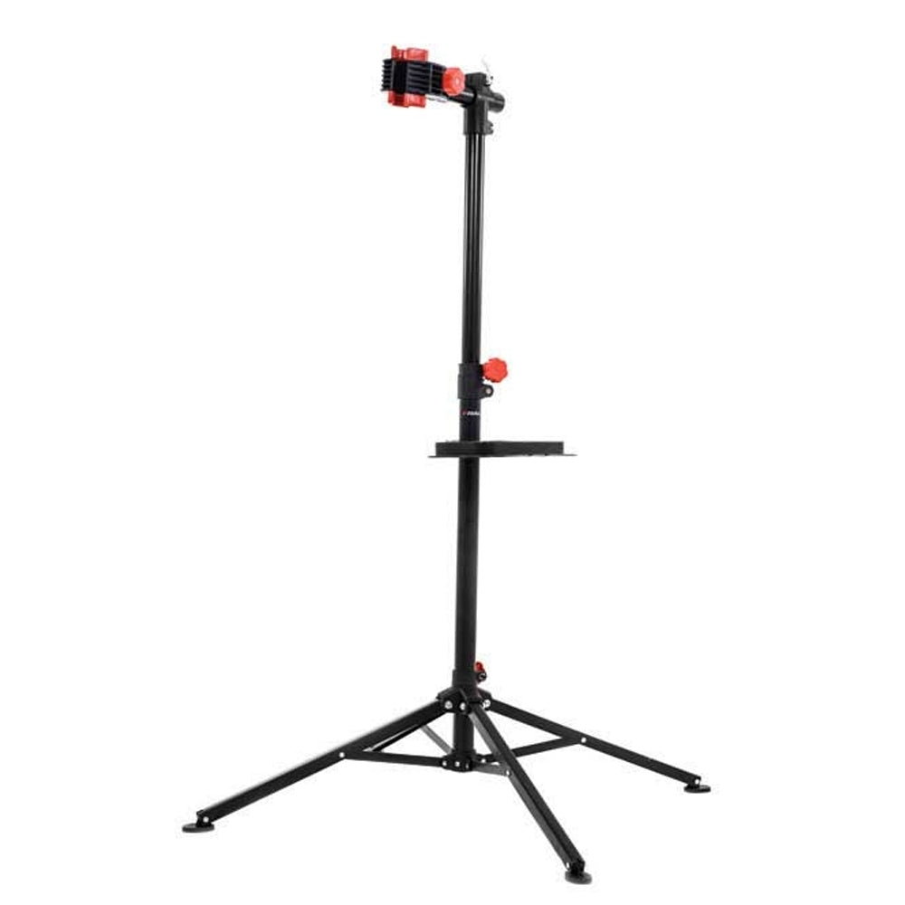 MIDAS Home Mechanic Folding Bike Work Stand with adjustable height and removable tool tray for bike maintenance.