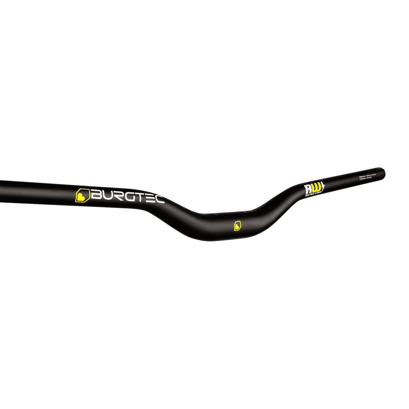 Burgtec Ride Wide E-Bike alloy handlebars 800mm, designed for strength and stability in electric bike performance.
