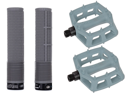 DMR MTB Downhill BMX V6 Platform Pedals And DMR Deathgrips Custom Bundle Set All Colours