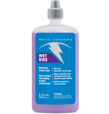 White Lightning Wet Ride Bicycle Chain Lube All Sizes
