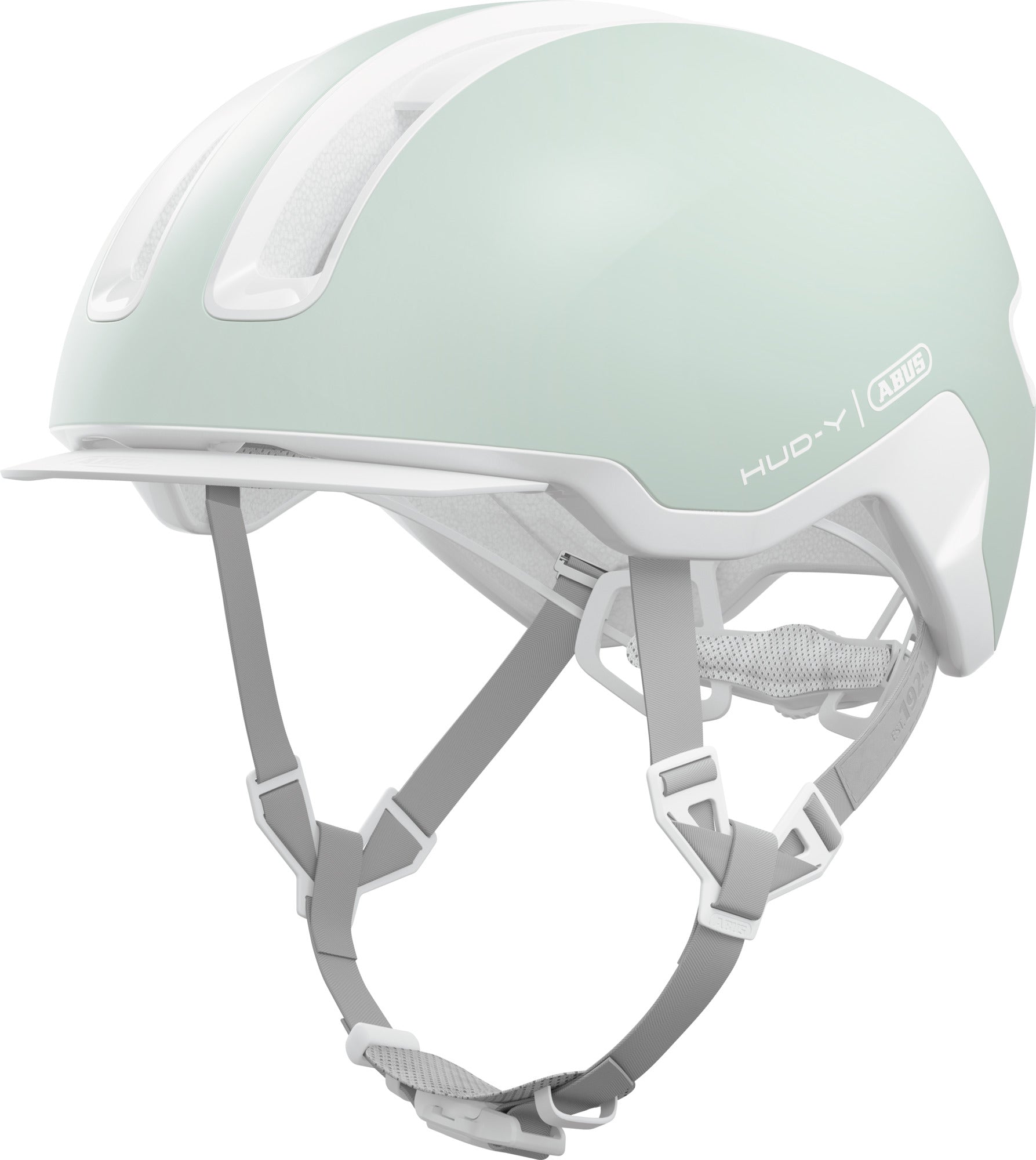 ABUS Hud-Y Pure Urban Helmet With Rear LED Light in Mint