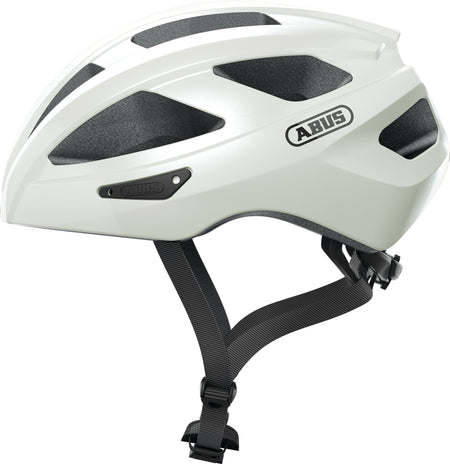 ABUS Macator Road Bicycle Helmet in Pearl White