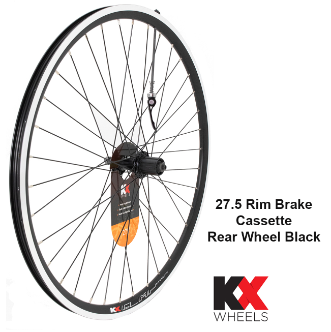 KX MTB 27.5" 650B Doublewall Q/R Rim Brake Wheel In Black
