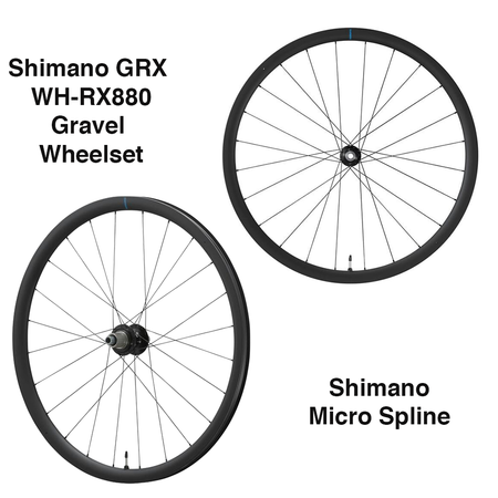 Shimano WH-RX880 GRX 12 Speed Center Lock Disc Brake Carbon Tubeless 700C Gravel Wheels