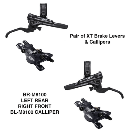 Shimano BR-M8100/BL-M8100 XT Bled Brake Lever/Post Mount Calliper