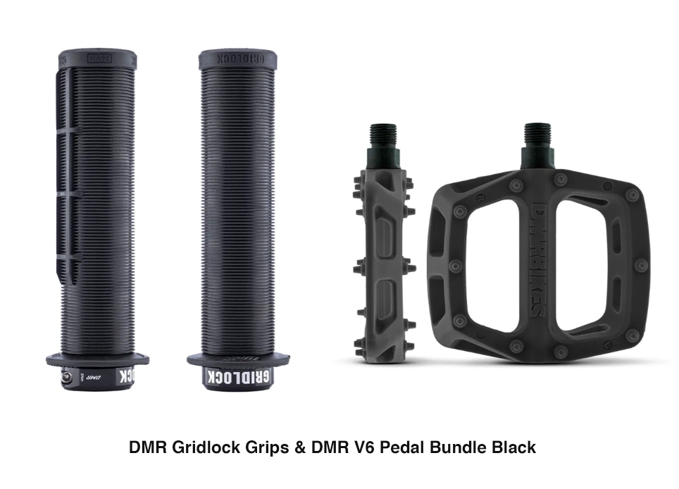 DMR Gridlock Grip MTB BMX DH Bundle & DMR V6 Pedals