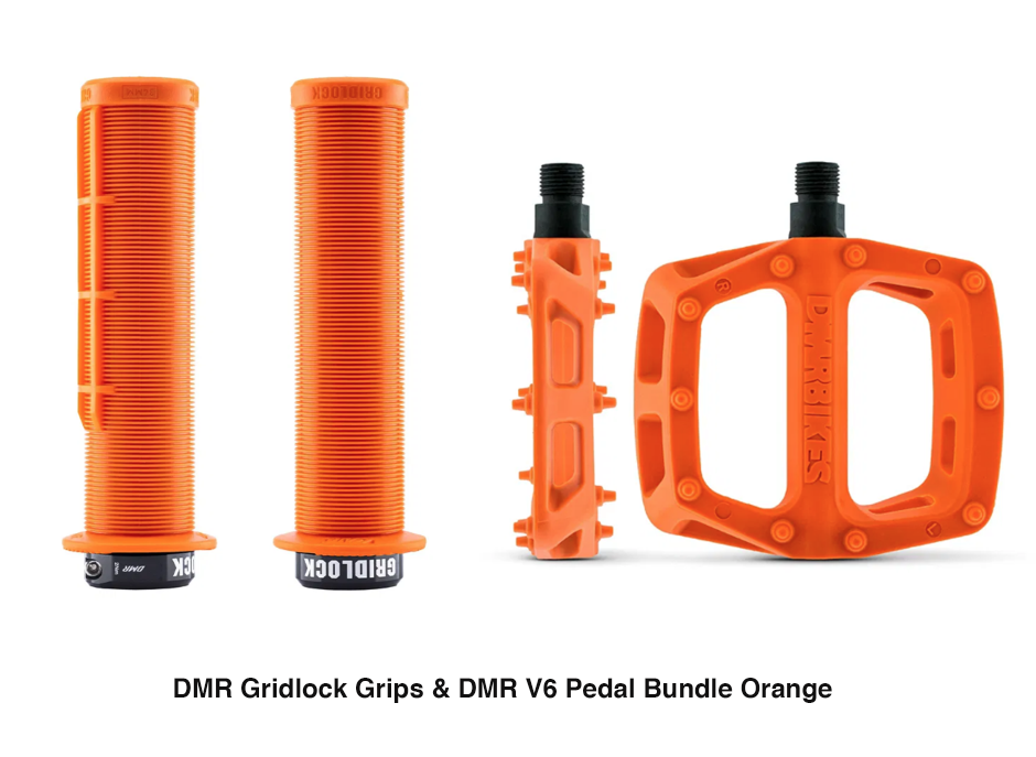 DMR Gridlock Grip MTB BMX DH Bundle & DMR V6 Pedals