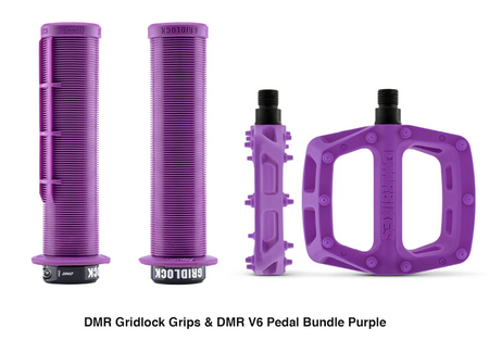 DMR Gridlock Grip MTB BMX DH Bundle & DMR V6 Pedals