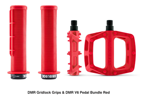 DMR Gridlock Grip MTB BMX DH Bundle & DMR V6 Pedals