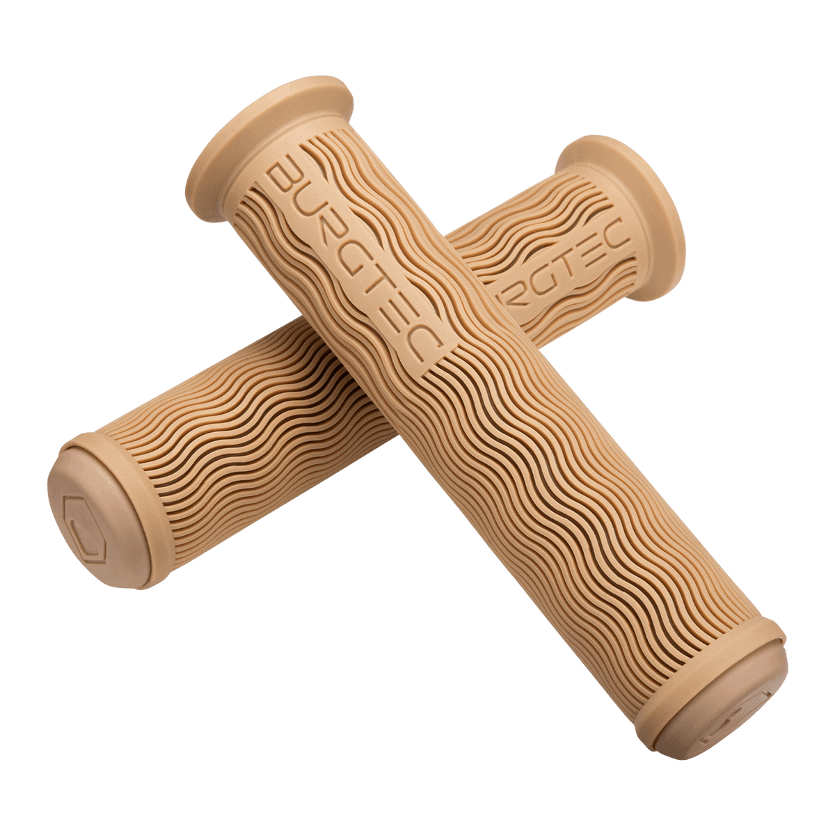 Burgtec Vero Sandler signature handlebar grips in tan color with textured design for superior grip and control.