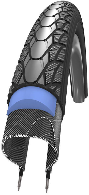 Schwalbe Marathon Plus Evo SmartGuard Black'n Roll Rigid Wheelchair Tyre 24 x 1 3/8 Grey