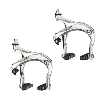 Tektro R559 Alloy Front & Rear Brake Set Long Drop 55-73mm Hex Nut Fitting In Silver