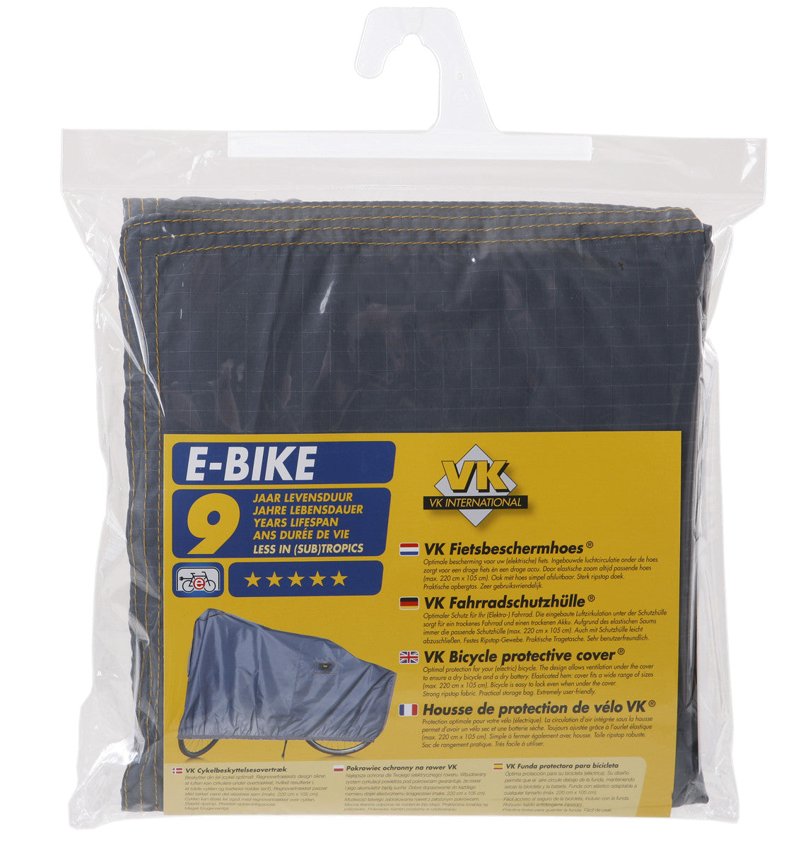 VK E-Bike Showerproof Single Bicycle Cover with Ventilation | Blue/Grey