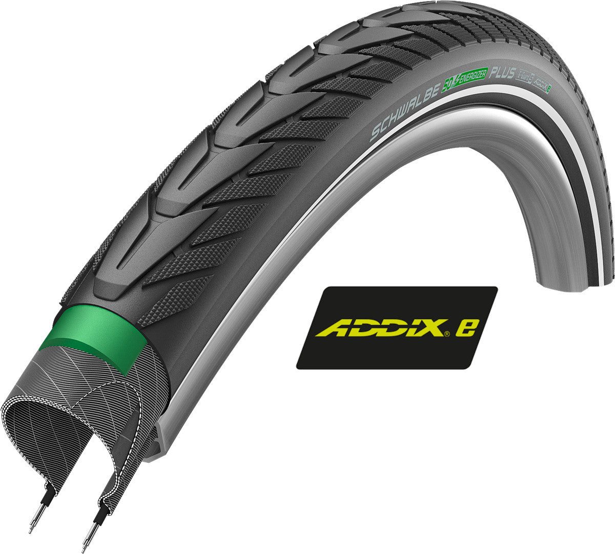 Schwalbe Addix-E Energizer Plus GreenGuard Black/Reflex Rigid Tyre For E-Bike