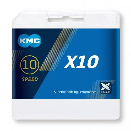 KMC X10 10 Speed Chain For Road & MTB Cycling Grey114 Links