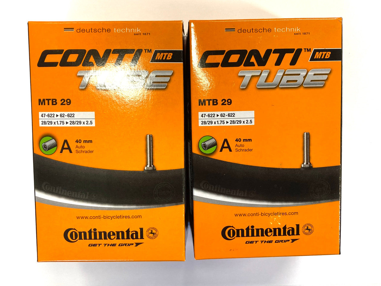 2x Continental MTB 29 x 1.75-2.5 Inner Tube With 40mm Schrader Valve