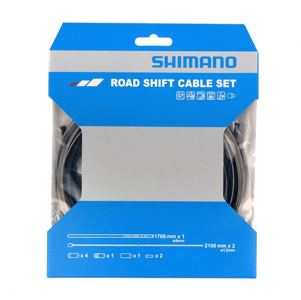 Shimano Road Gear Cableset With Stainless Steel Inner Wire - Black