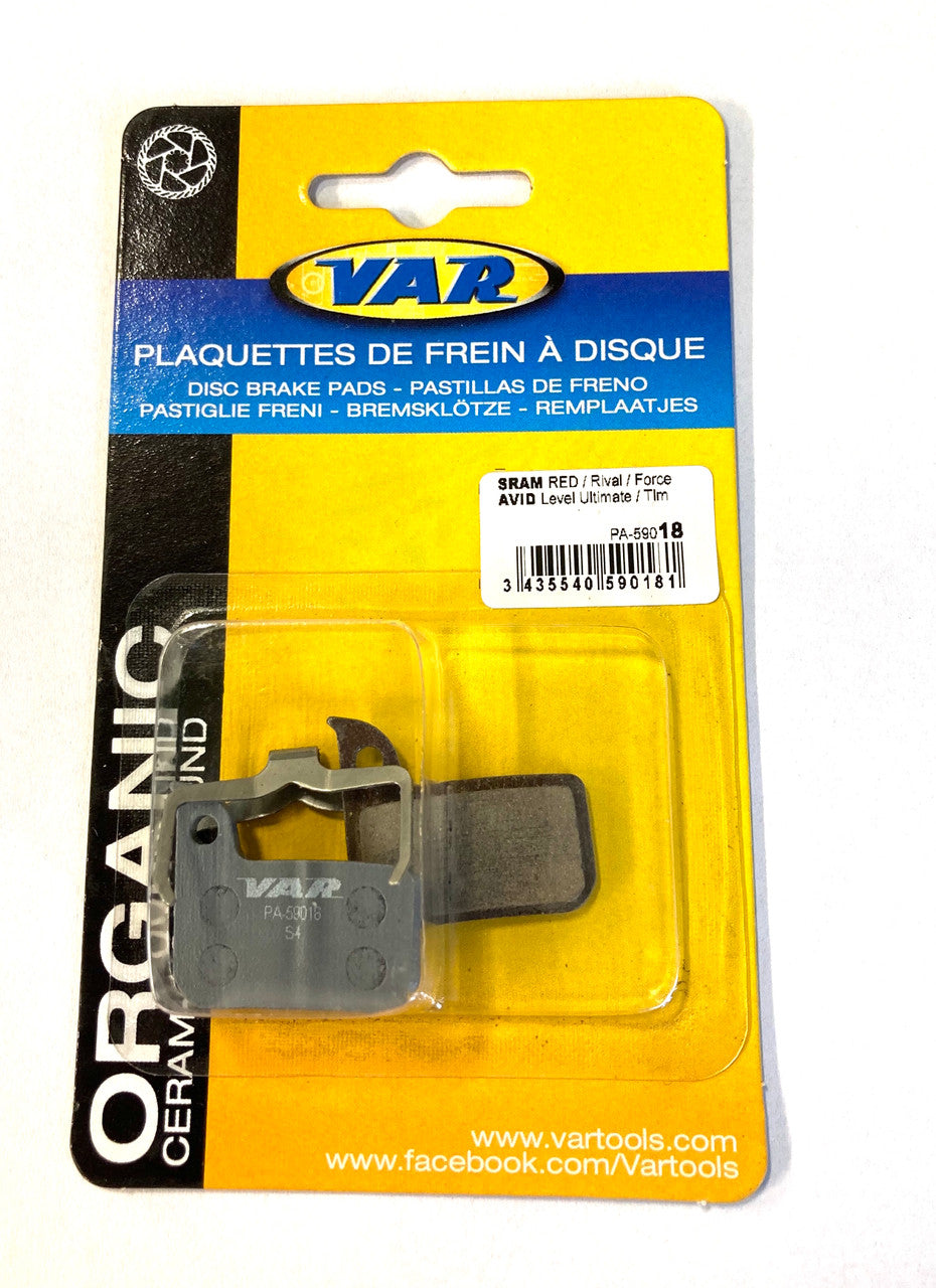 Var Ceramic Organic Disc Brakepads For Sram- Red/Rival/Force And Sram Ultimate Level /TLM MTB