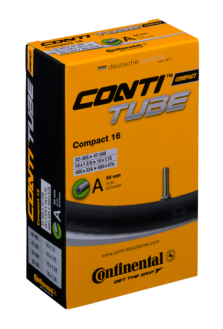 Brompton Continental Compact Tube 16 x 1 3/8" - 16 x 1.75" 34mm Schrader Valve