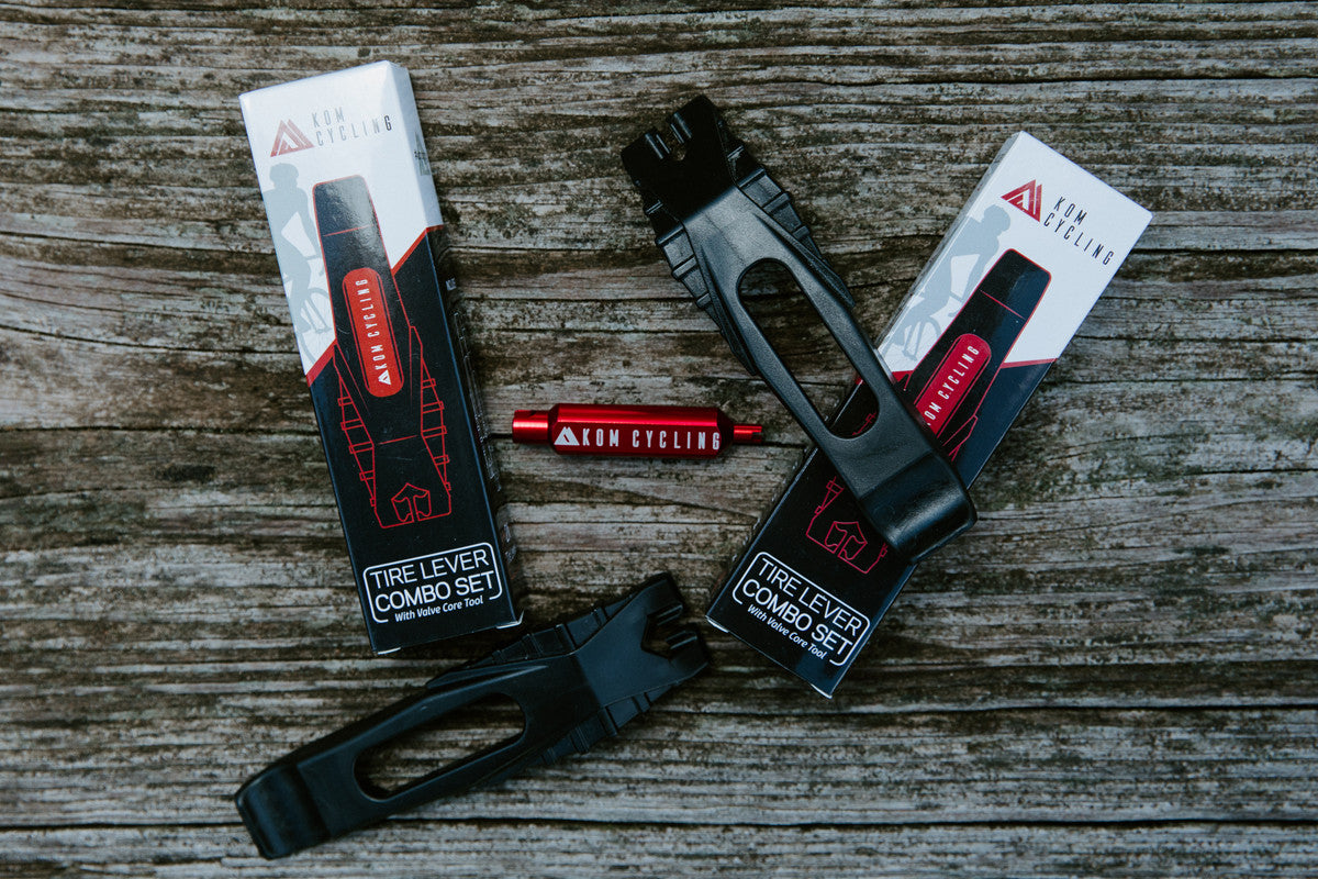 KOM Tubeless Tyre Lever & Valve Core Tool Combo Set