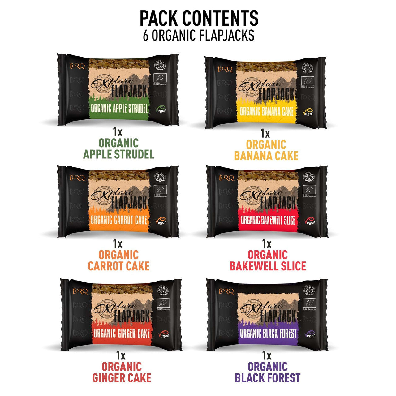 TORQ Explore Flapjacks Sample Taster Pack Of 6 Flavours Vegan Recipe