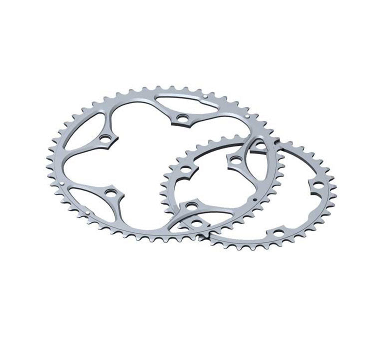 Stronglight Dural 5083 9/10 Speed 110mmBCD Compact Inner / Outer Chainrings 50T 34T In Silver