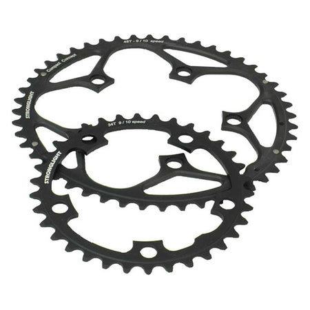 Stronglight Dural 5083 9/10 Speed 110mm BCD Inner/Outer Compact Chainrings 50T 34T In Black