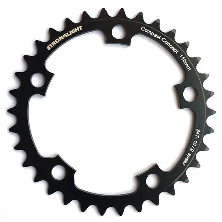 Stronglight Dural 5083 9/10 Speed 110mm BCD Inner/Outer Compact Chainrings 50T 34T In Black