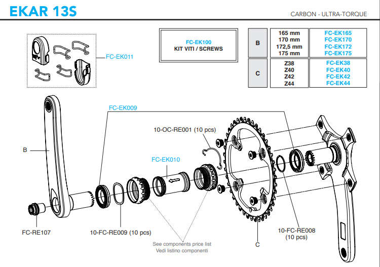 Campagnolo EKAR FC-EK009 Bottom Bracket Bearings