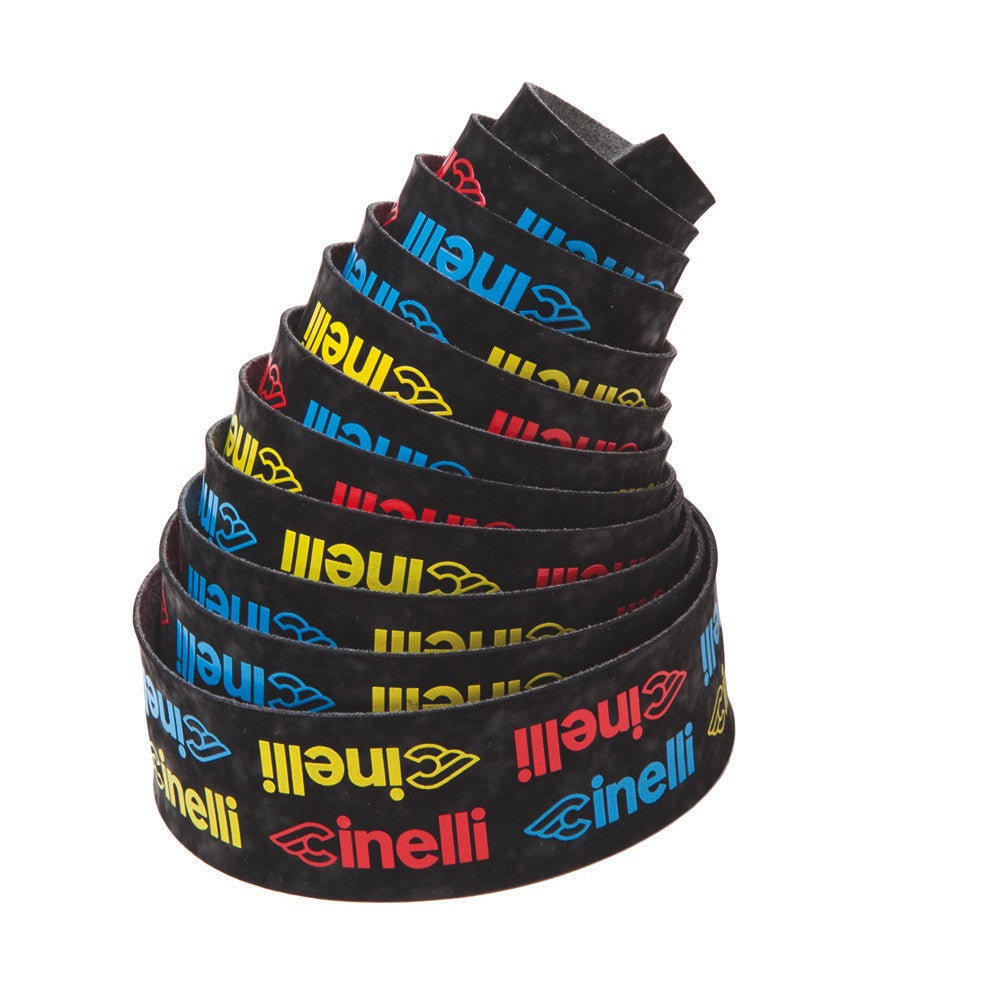 Cinelli Logo Velvet Blue/Red/Yellow Handlebar Tape