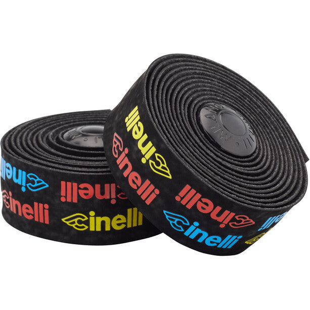 Cinelli Logo Velvet Blue/Red/Yellow Handlebar Tape