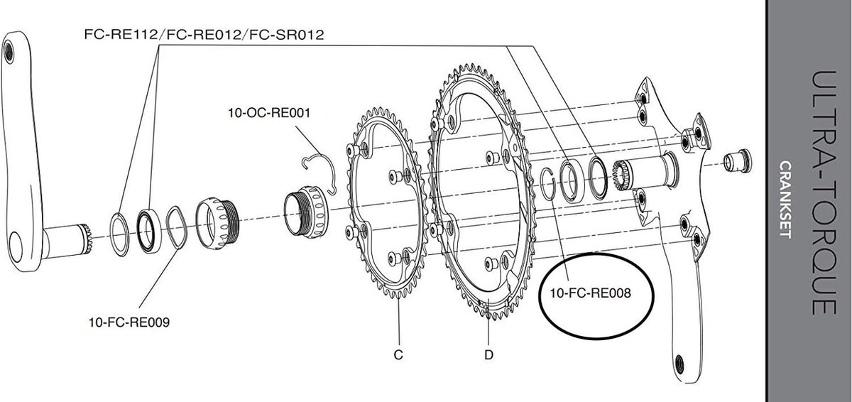 Campagnolo FC-RE008 Ultra-Torque BB Bearing Circlip In Silver - 1x Piece