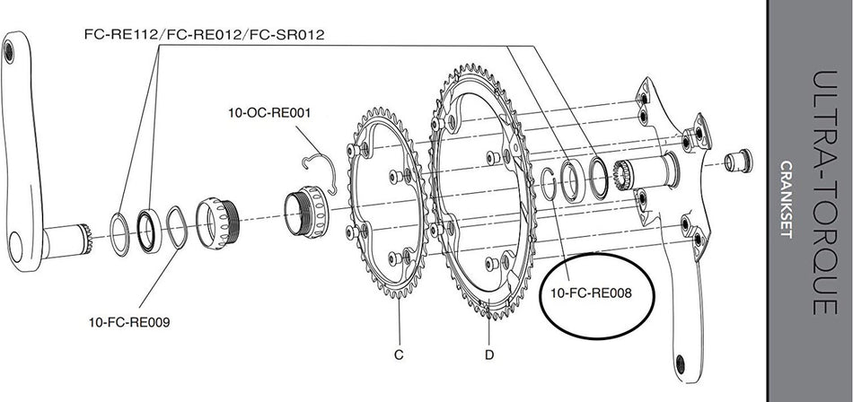 Campagnolo FC-RE008 Ultra-Torque BB Bearing Circlip In Silver - 1x Piece