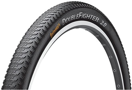 Continental Double Fighter III Commuter Rigid Tyre In Black/Reflex With Reflective Side Wall