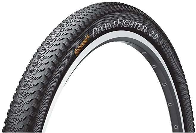 Continental Double Fighter III Commuter Rigid Tyre In Black/Reflex With Reflective Side Wall